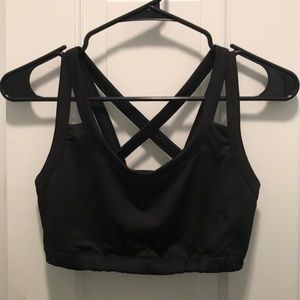 Black sports bra.